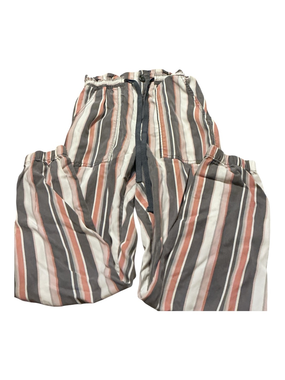 American Eagle Outfitters Striped Pull-On Joggers - Pink, Gray & White